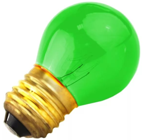 Стандартная лампа накаливания  FOTON  P45  10Вт  GREEN  E27  (s102)  DECOR